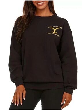 Yellowstone Dutton Ranch Black Crewneck Sweatshirt